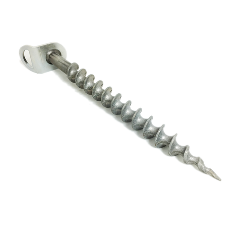 Tent Screw | Heat Treated Cast Aluminium | 460mm Screw | With Stainless Steel Mounting Bracket
